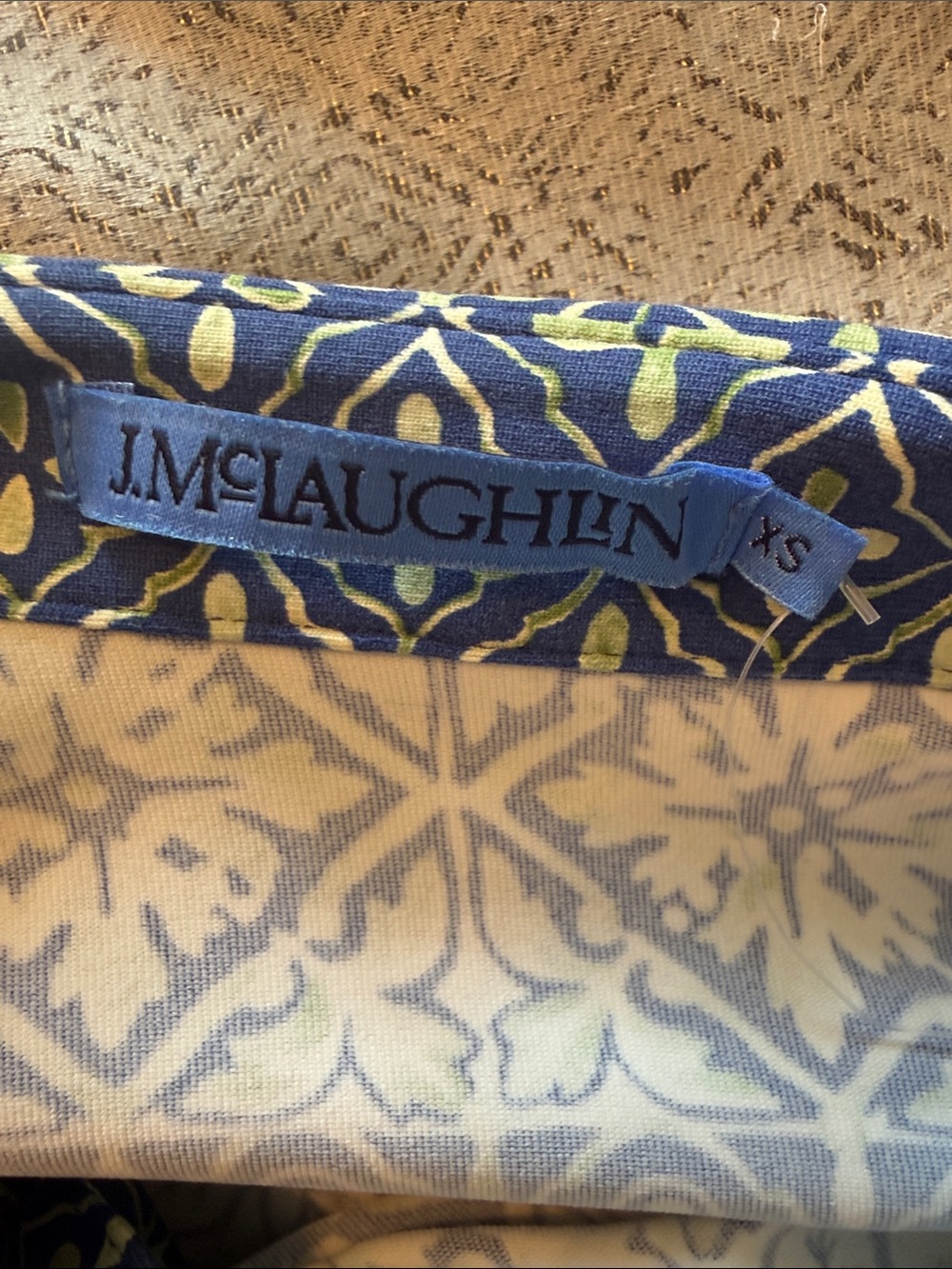 Blue & Green Printed Maxi Shirt Dress with Collar - Picture 6 of 6